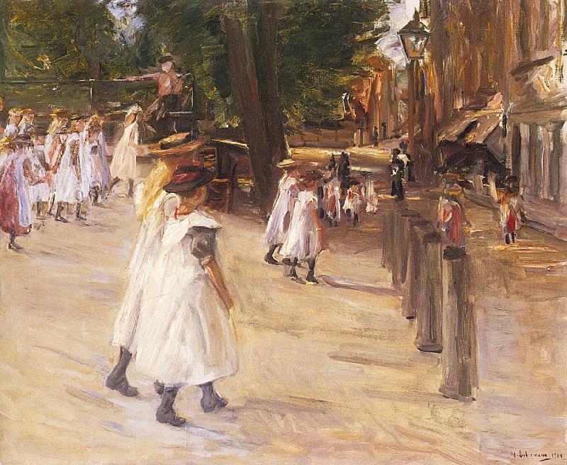 Max Liebermann On the Way to School in Edam Germany oil painting art